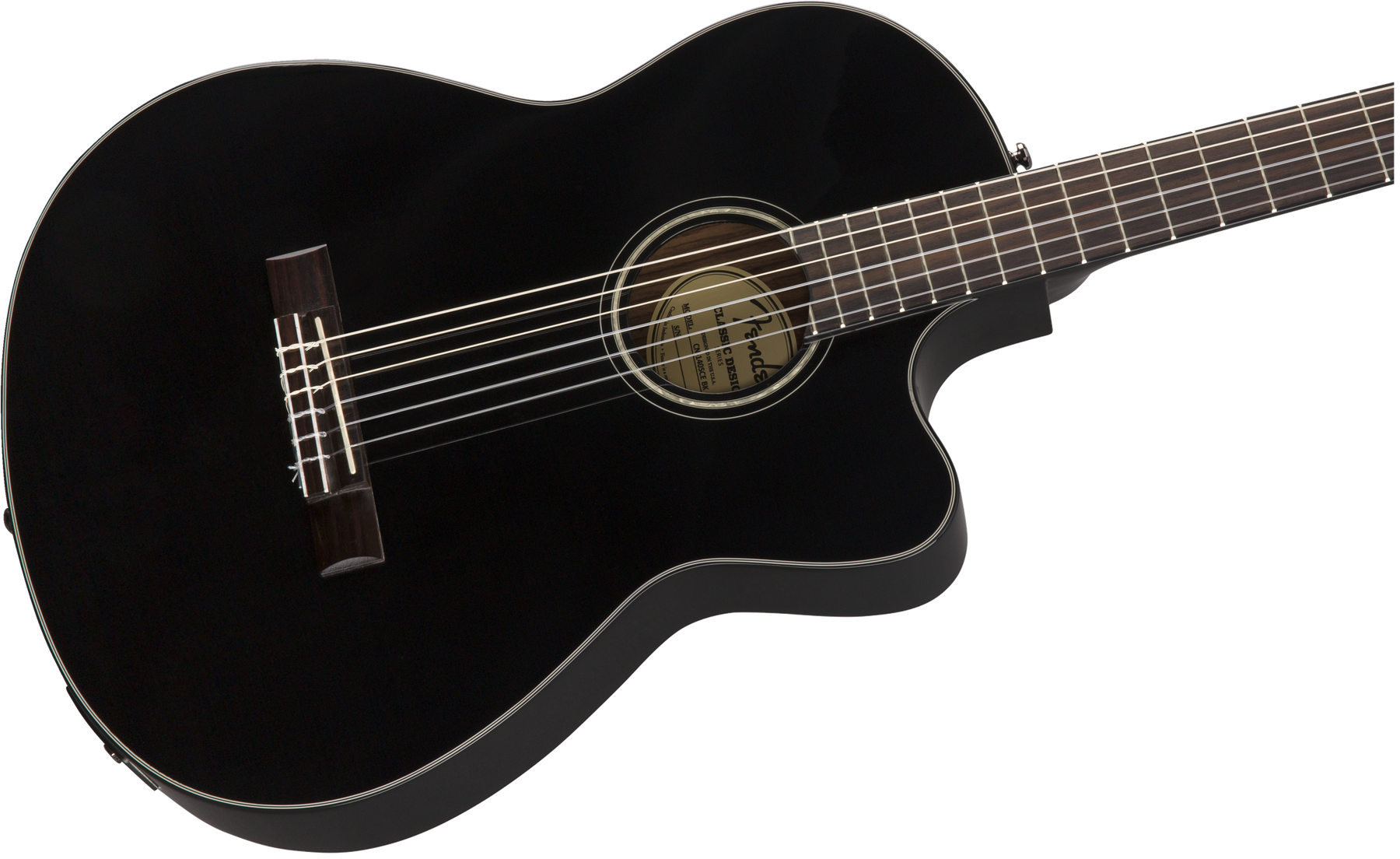 Fender CN-140SCE Nylon Electro Acoustic Guitar - Black with Hard Case