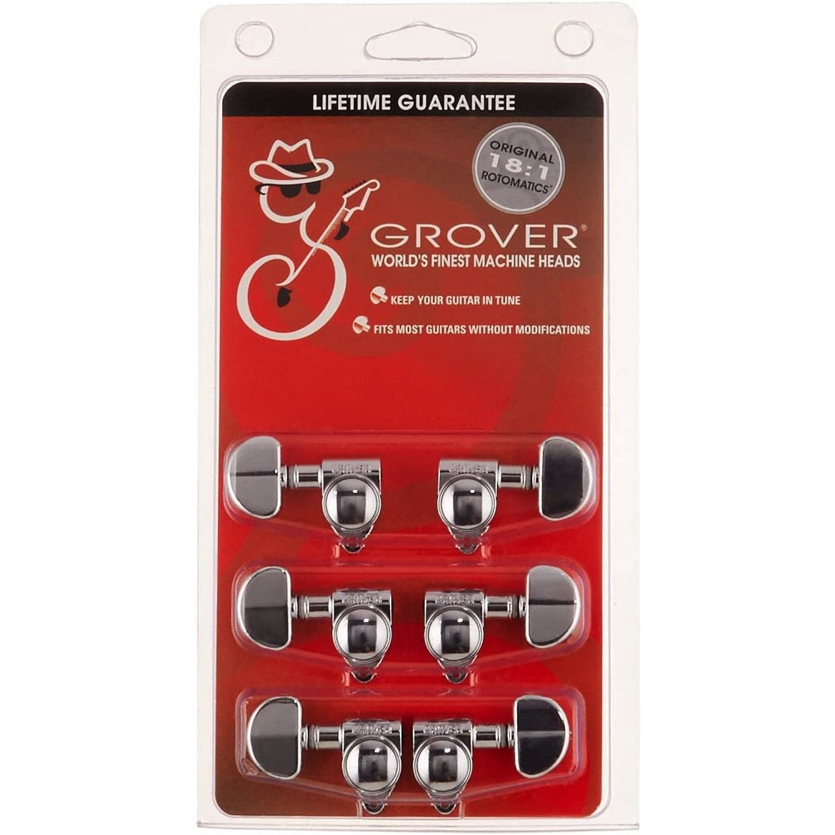 Grover 102-18C Original Rotomatics Machine Heads - 3 each side - Chrome