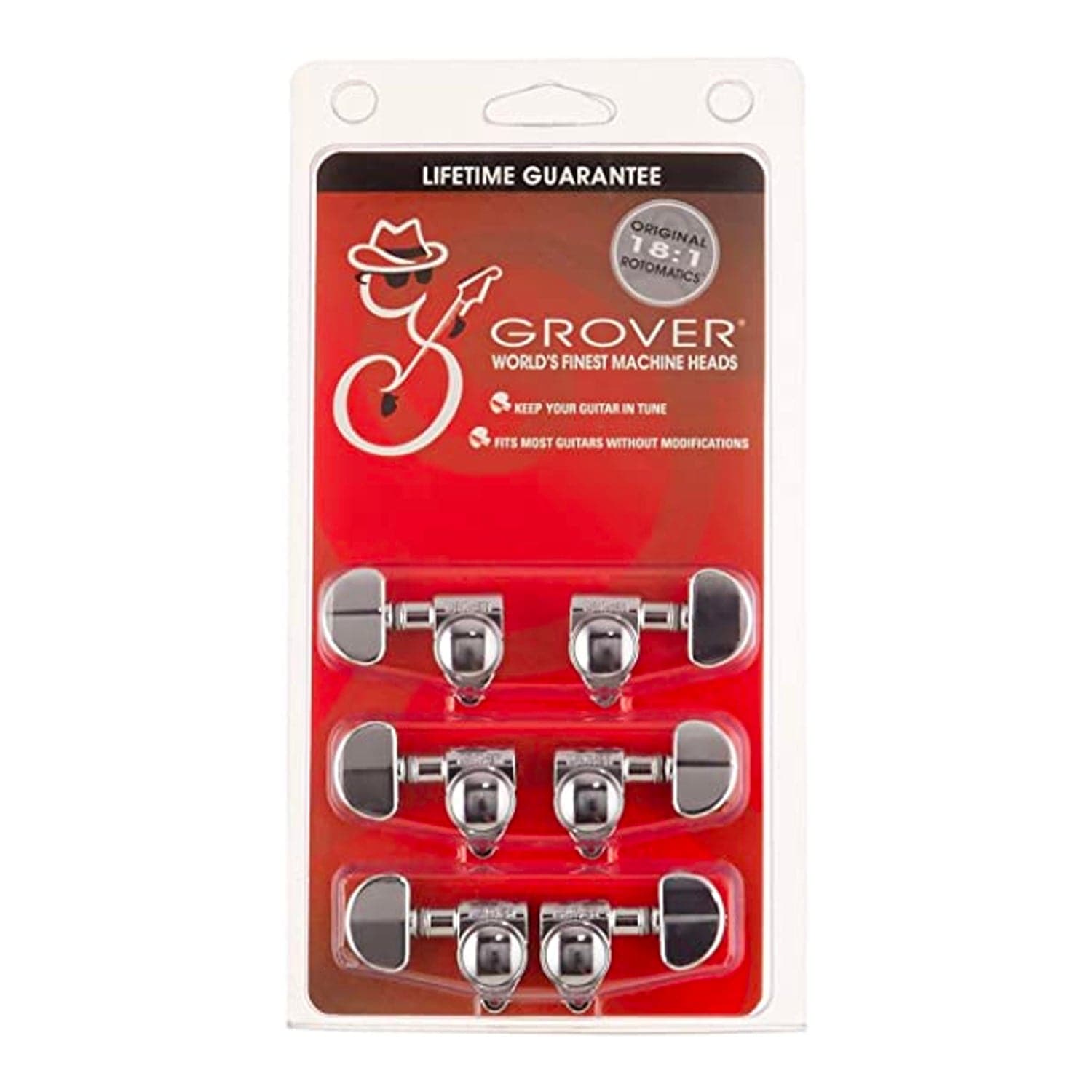 Grover 102-18N Original Rotomatics Machine Heads 18:1 - 3 a side - Nickel