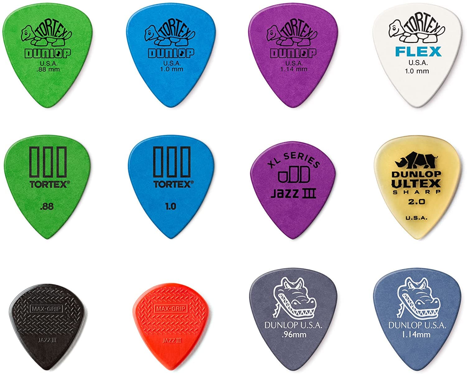 Jim Dunlop PVP113 Electric Guitar Plectrum Variety Pack - 12 Pack