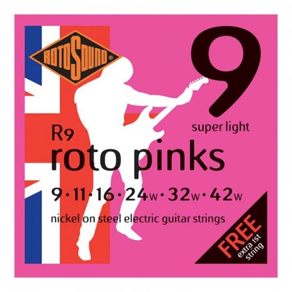 R9 Roto Pinks Electric Guitar Strings - 9-42