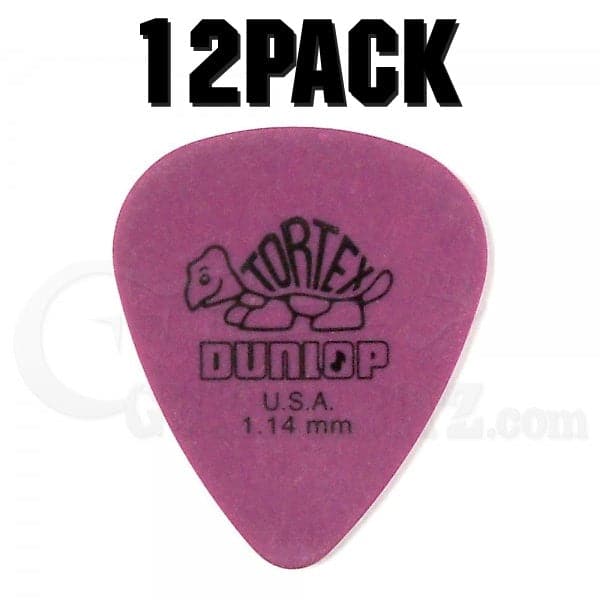 Tortex Standard Plectrum Players Pack - 12 Pack - 1.14 Purple