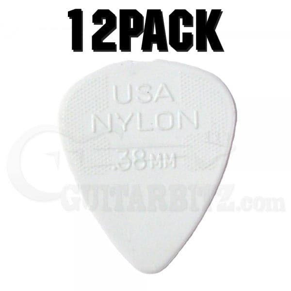 Nylon Standard Plectrum Players Pack - 12 Pack - .38 White