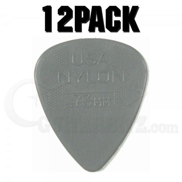 Nylon Standard Plectrum Players Pack - 12 Pack - .73 Grey