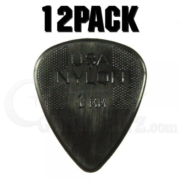 Nylon Standard Plectrum Players Pack - 12 Pack - 1.0 Black