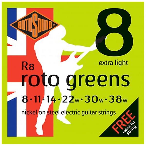 R8 Roto Greens Electric Guitar Strings - 8-38