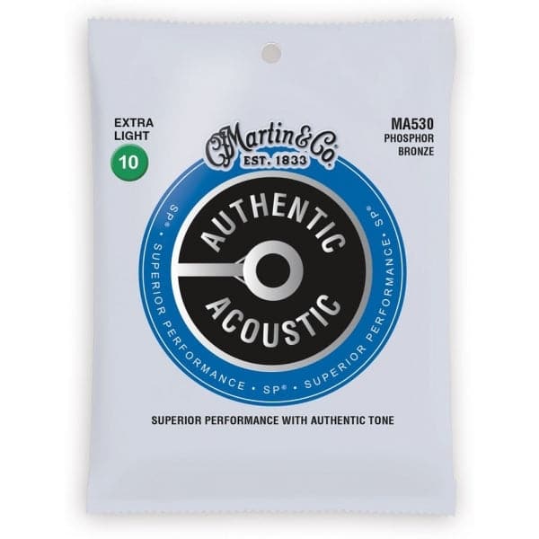 MA530 Phosphor Bronze Authentic Acoustic Guitar Strings Extra Light 10-47