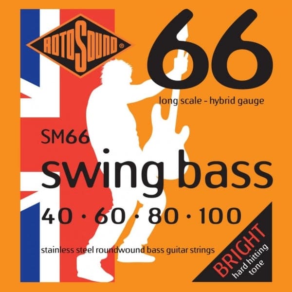 SM66 Swing Bass Stainless Steel Roundwound - Bass Guitar Strings - 40-100
