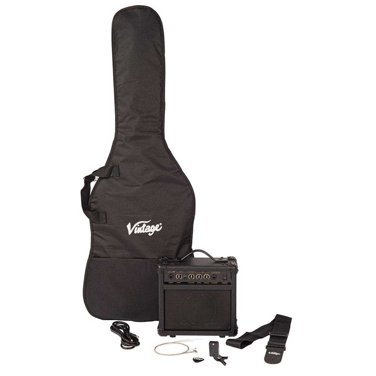 Vintage V10 Coaster Series Electric Guitar Pack ~ Boulevard Black