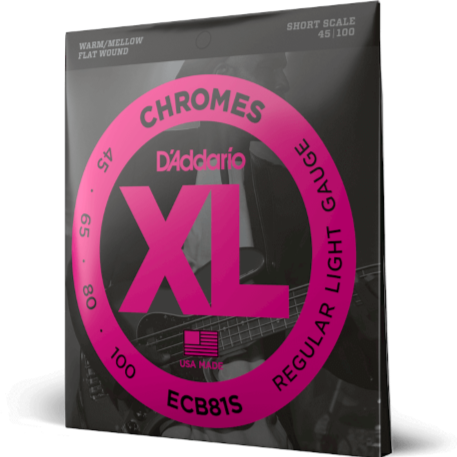 D'Addario ECB81s Chromes Bass Strings Light Short Scale - 45-100