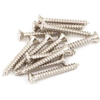 Fender Vintage-Style Bass/Telecaster Bridge/Strap Button Mounting Screws (12) (Phillips head) (Nickel)