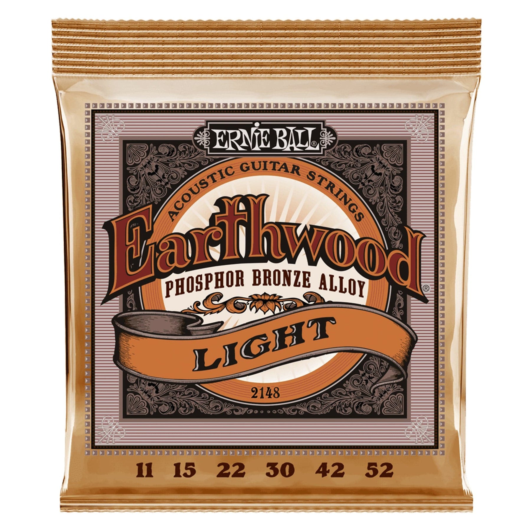 Ernie Ball 2148 Super Slinky Earthwood Phosphor Bronze Acoustic Guitar Strings Light 11-52