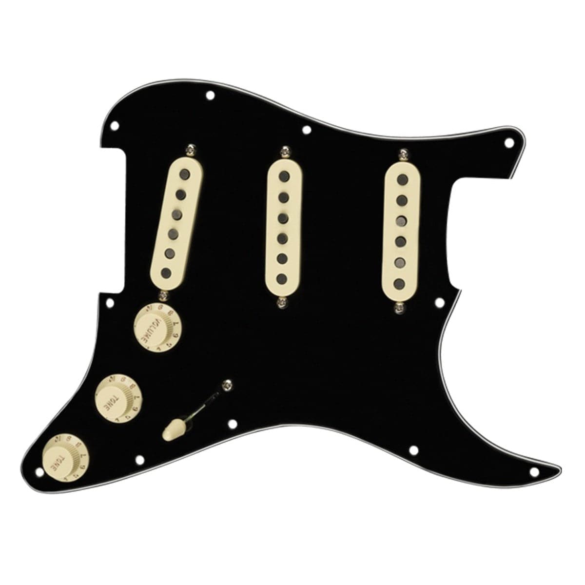 Fender Loaded Pre-Wired Strat Pickguard - Tex-Mex SSS - Black - 11 Hole