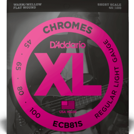 D'Addario ECB81s Chromes Bass Strings Light Short Scale - 45-100