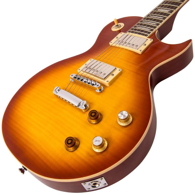 Vintage V100 - Hi-Gloss Tobacco Burst 'Lemon Drop'