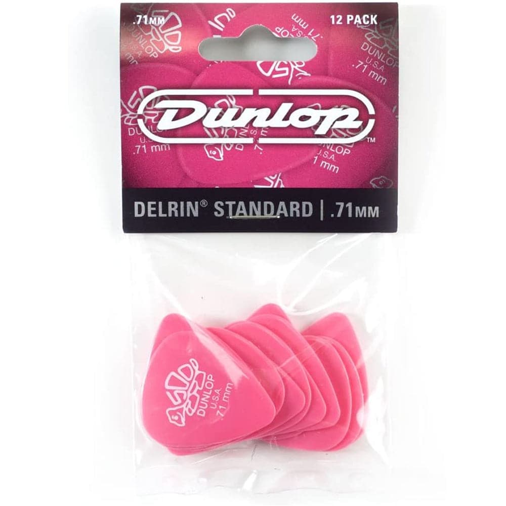 Jim Dunlop Delrin Standard Plectrum Players Pack - 12 Pack - .71mm Pink