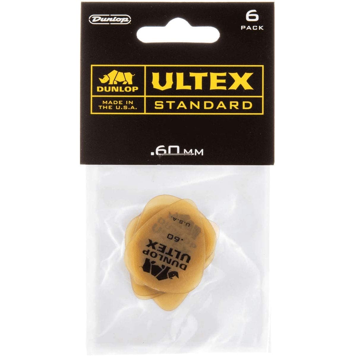 Jim Dunlop Ultex Standard Plectrum Players Pack - 6 Pack - .60mm