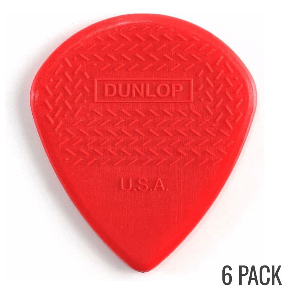 Jim Dunlop Maxgrip Nylon Jazz III Plectrum Pack - 6 Pack - Red