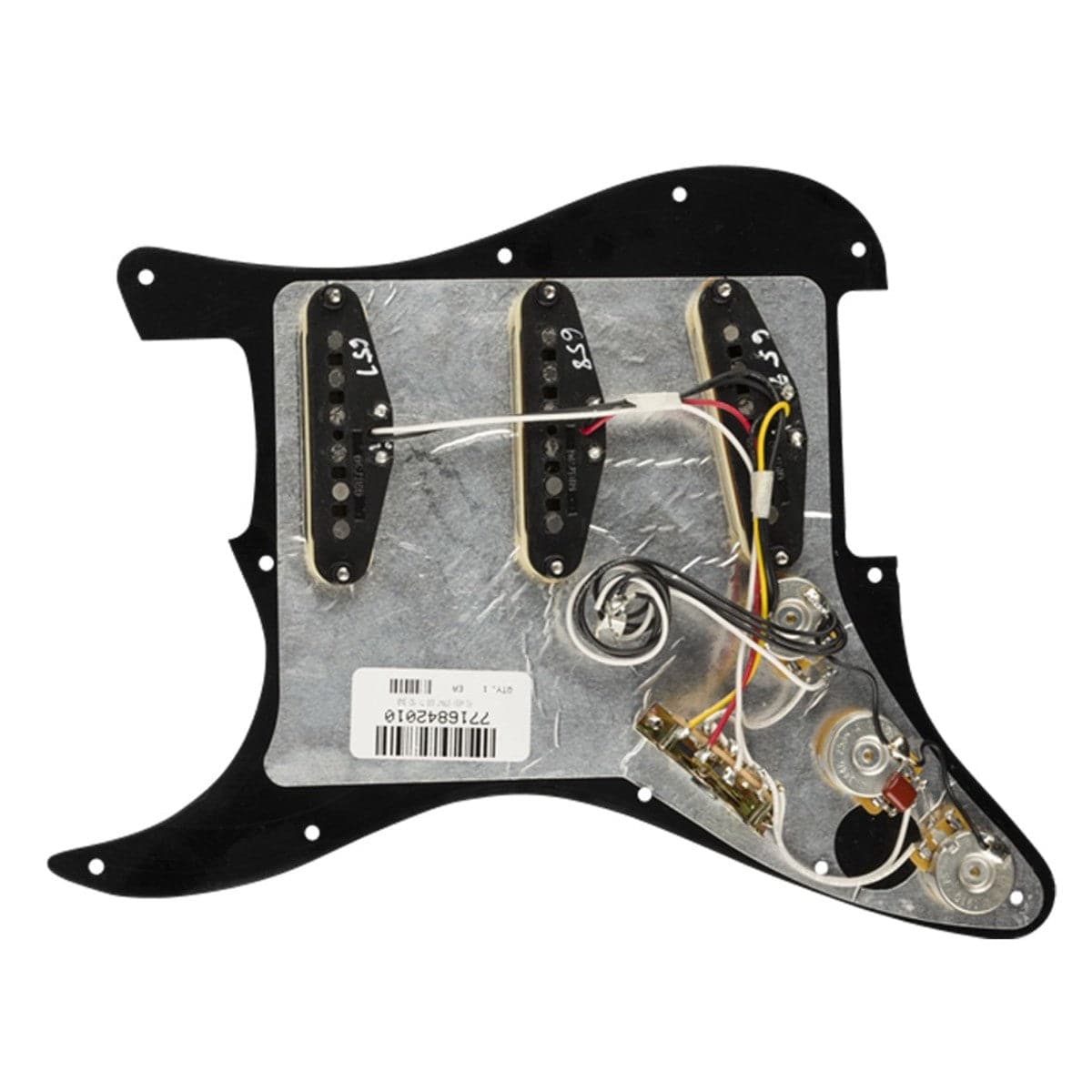 Fender Loaded Pre-Wired Strat Pickguard - Tex-Mex SSS - Black - 11 Hole