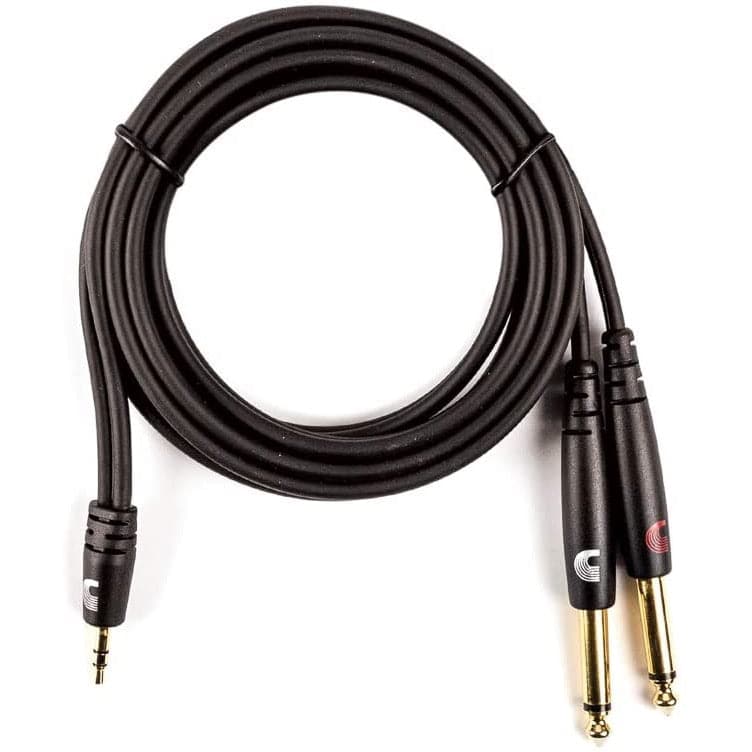 D'Addario PW-MPTS-06 Custom Series 1/8-Inch to Dual 1/4-Inch Jack Audio Cable
