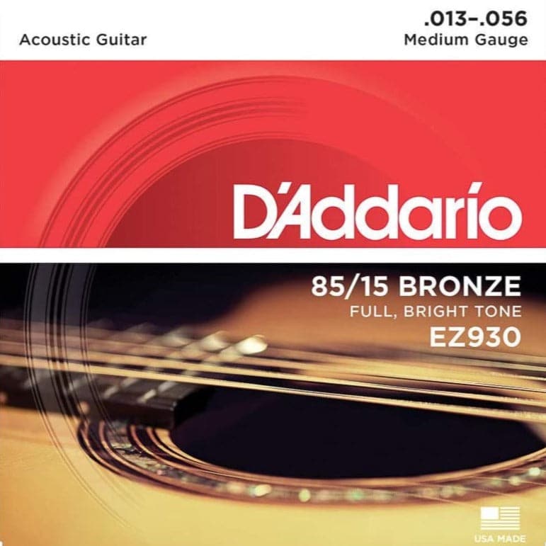 D'Addario EZ930 American Bronze Acoustic Guitar Strings - Medium - 13-56