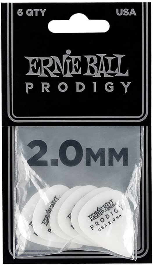 Ernie Ball 2.0mm White Standard Prodigy Picks - 6-Pack (P09202)