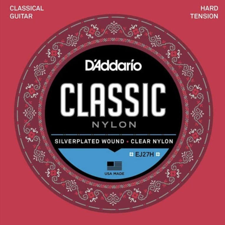 D'Addario EJ27H Classic Nylon Classical Guitar Strings Hard Tension 28-43