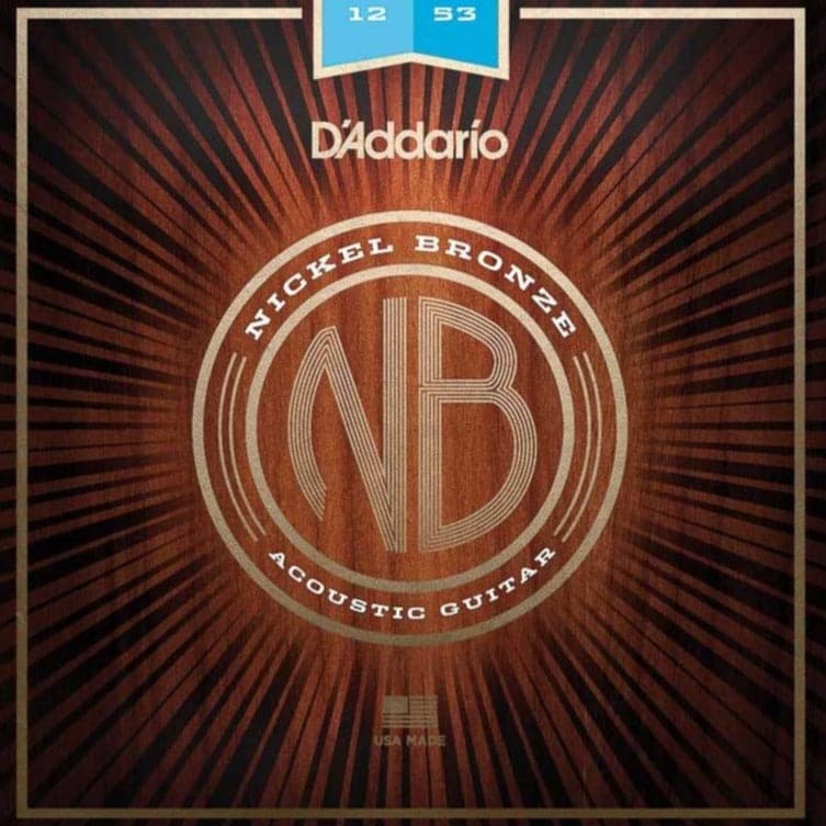 D'Addario NB1253 Nickel Bronze Acoustic Guitar Strings - Light - 12-53