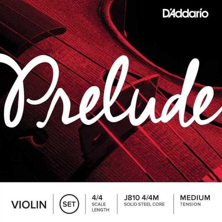 D'Addario Prelude Violin String Set, 4/4 Scale, Medium Tension