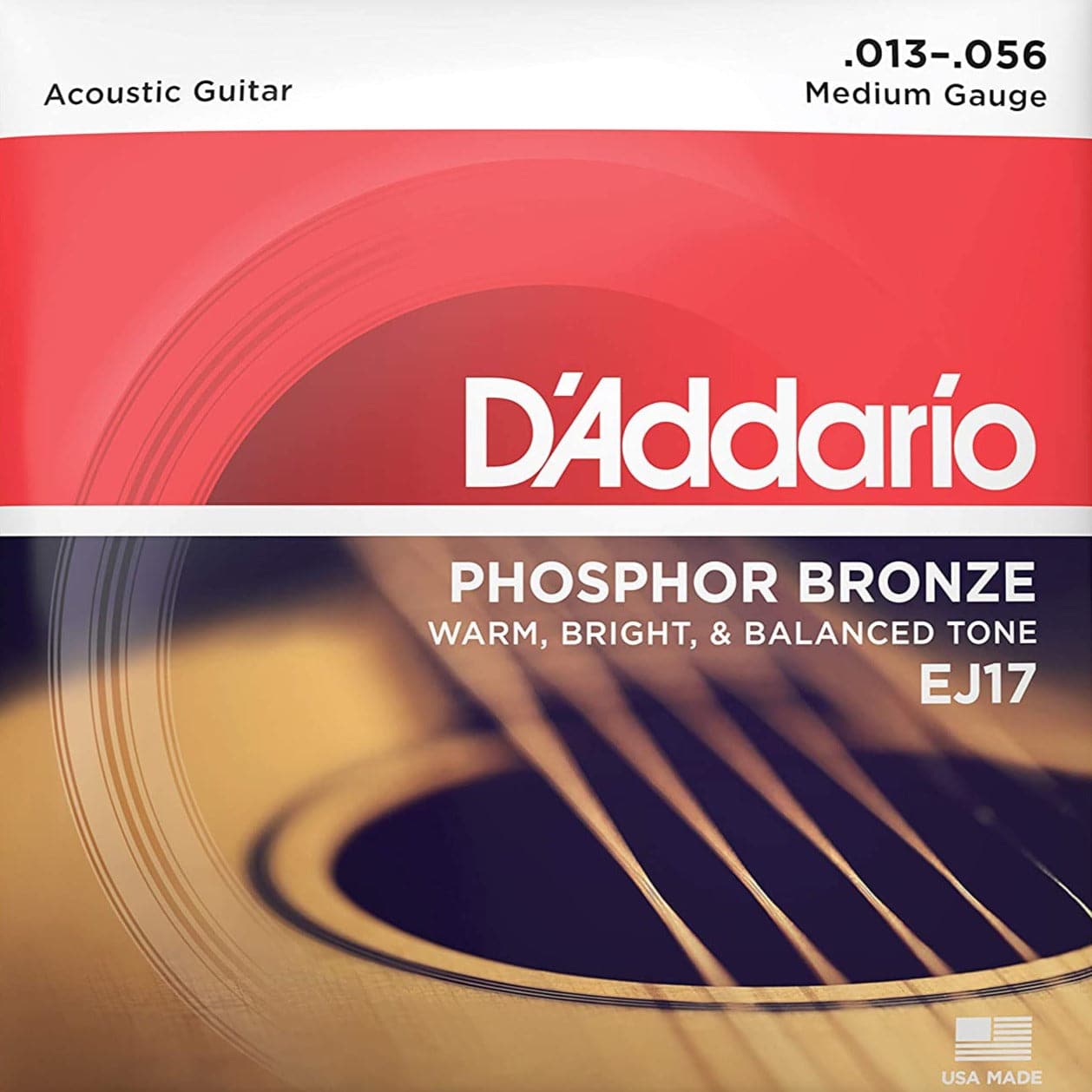 D'Addario EJ17 Phosphor Bronze Acoustic Guitar Strings Medium 13-56