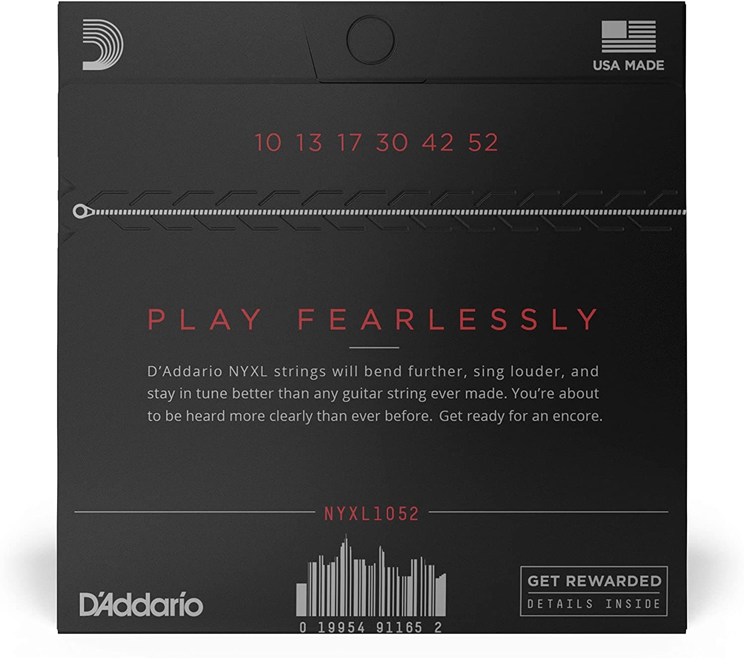 D'Addario NYXL1052 Electric Guitar Strings - Light Top / Heavy Bottom - 10-52