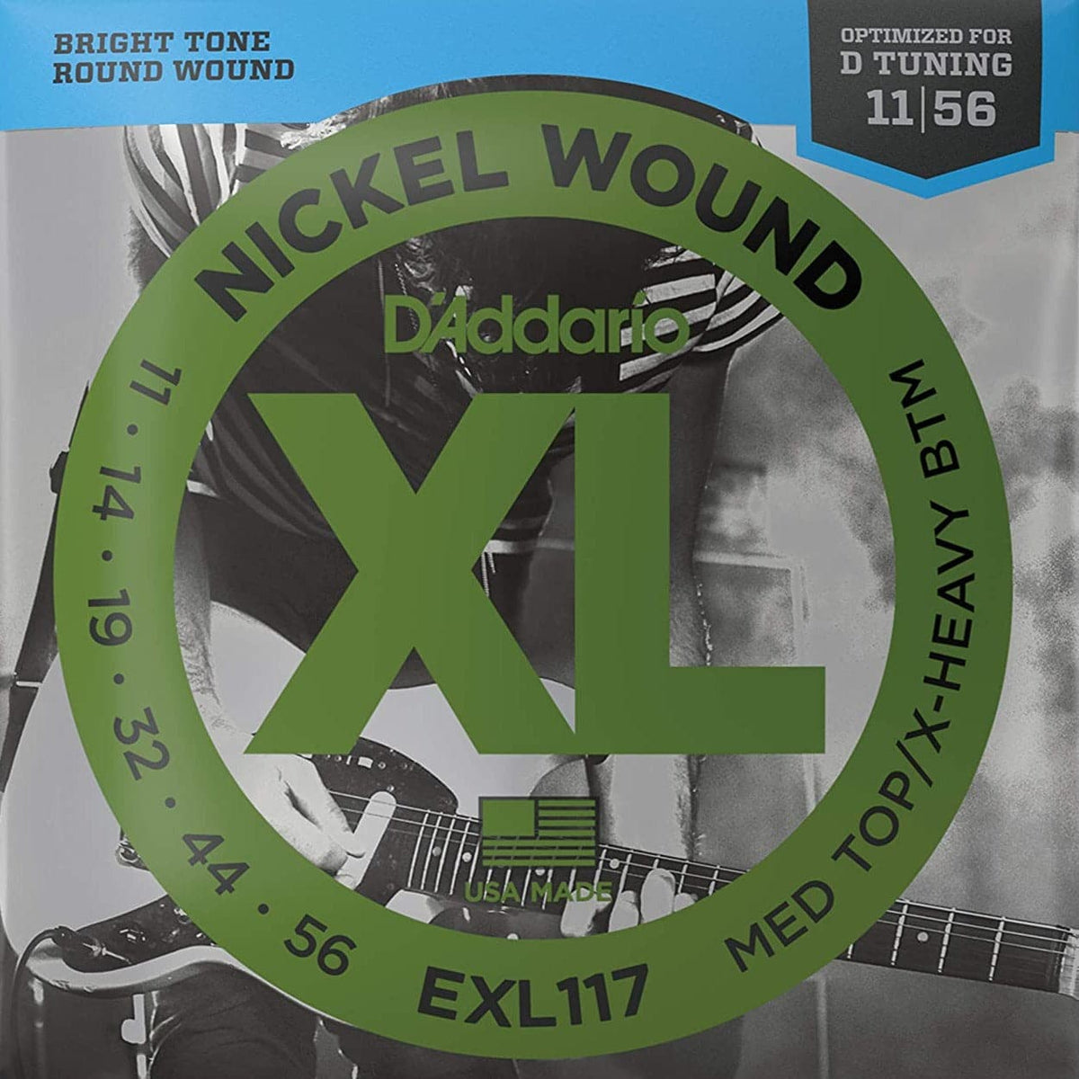 D'Addario EXL117 XL Electric Guitar Strings Medium Top / Extra Heavy Bottom - 11-56