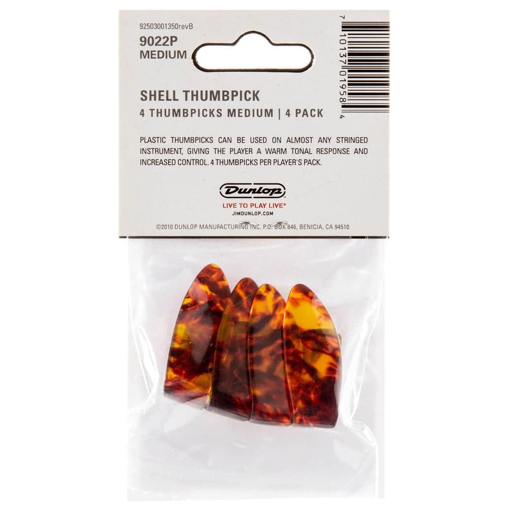 Jim Dunlop 9022P Shell Thumbpick Players Pack - 4 Pack - Medium