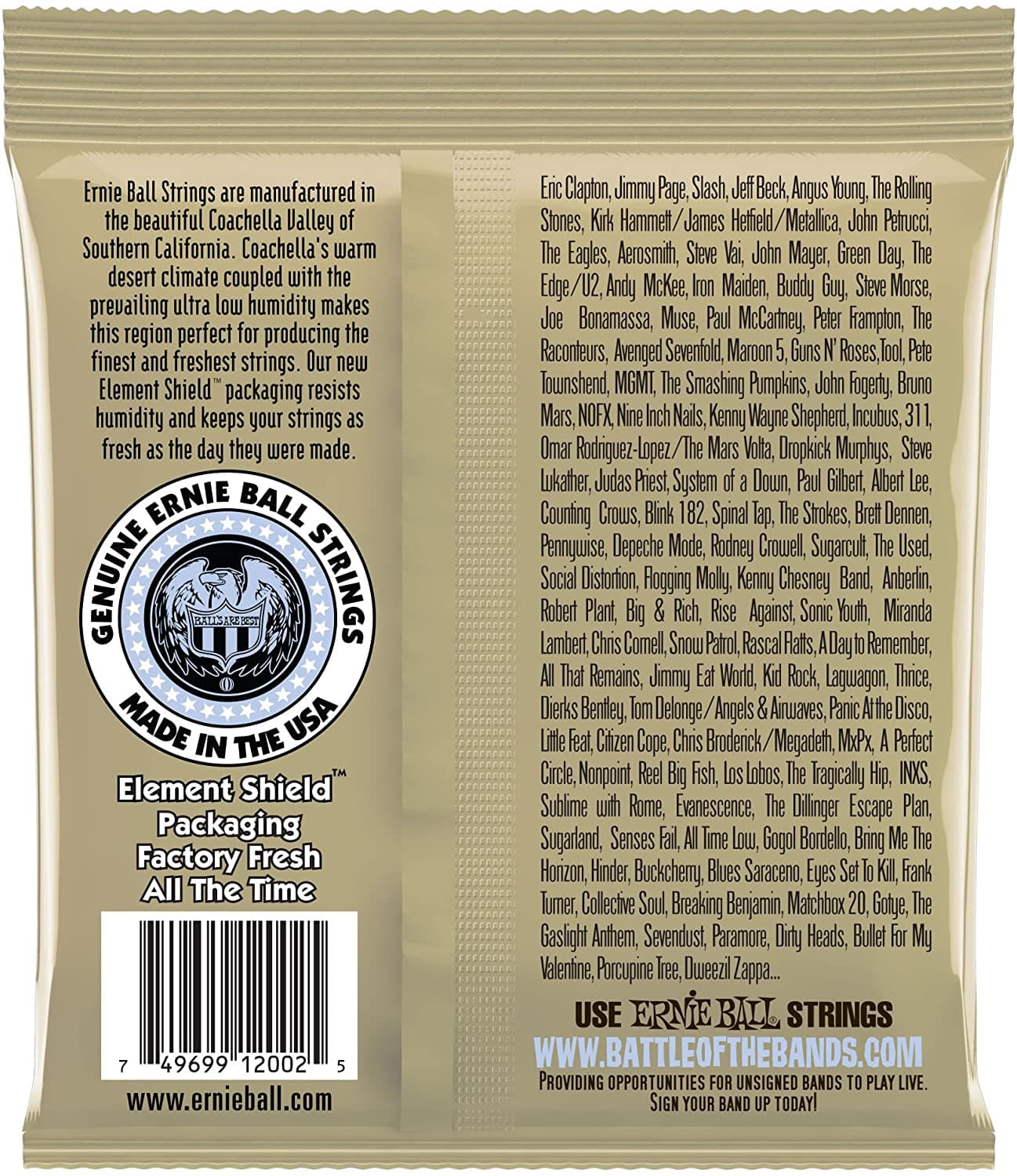 Ernie Ball 2002 Earthwood Acoustic Guitar Strings Medium 13-56