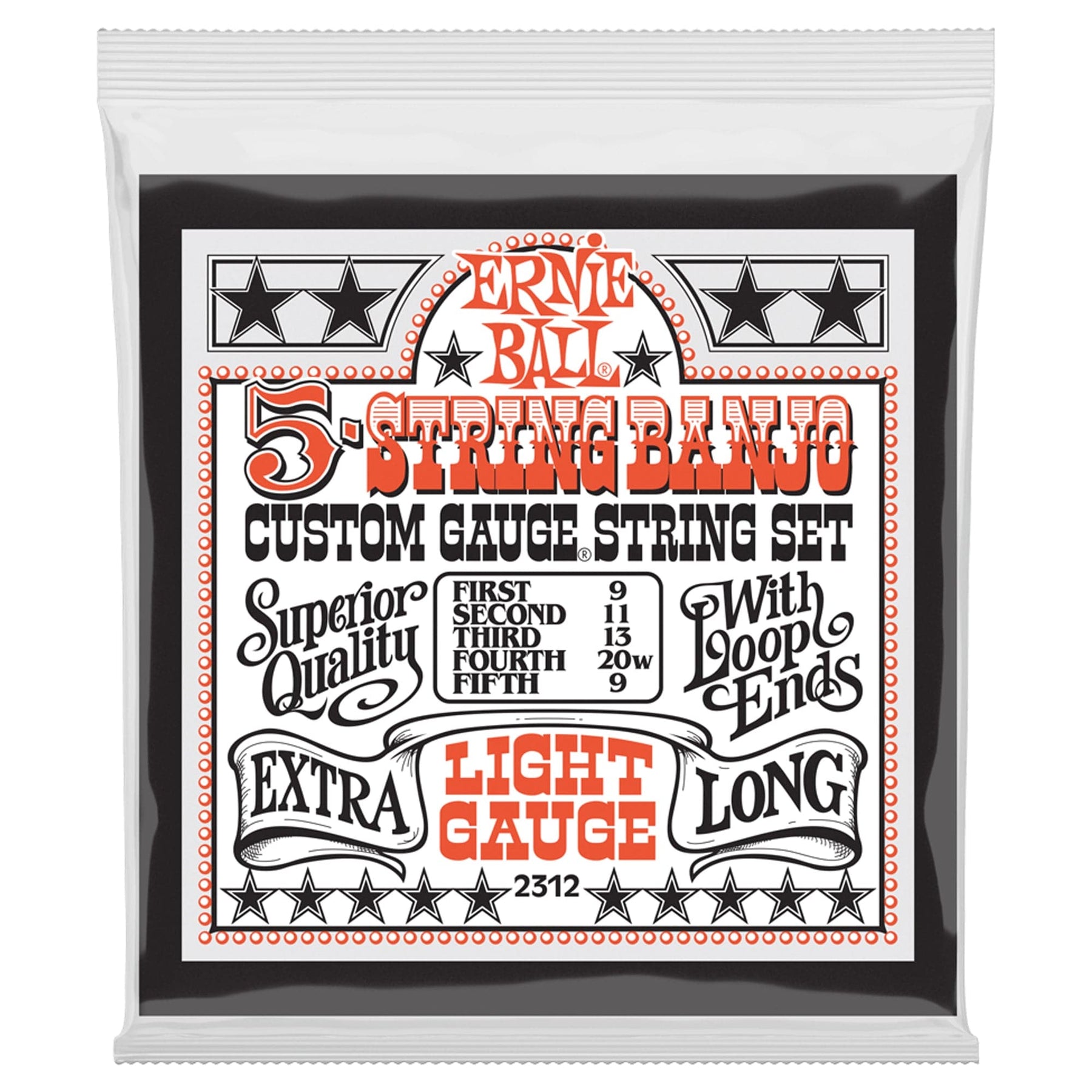 Ernie Ball 5-String Banjo Strings Light 9-20