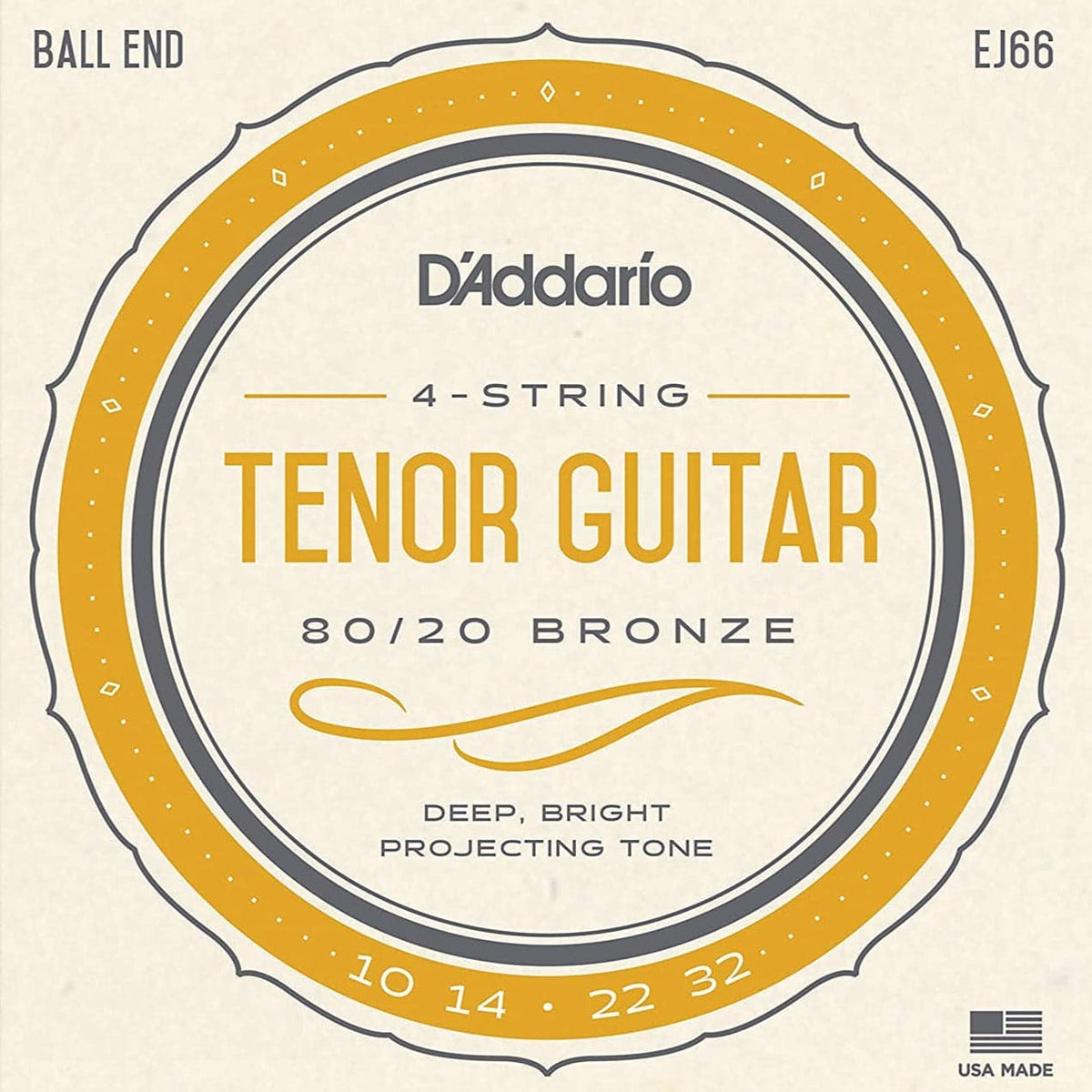D'Addario EJ66 80/20 Tenor Guitar Strings 10-32