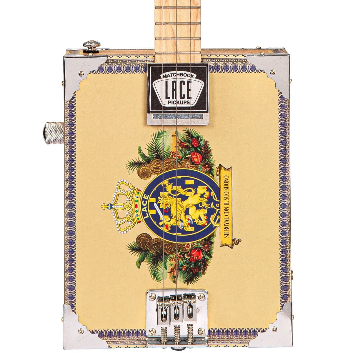 Lace Cigar Box Electric Guitar ~ 3 String ~ Royalty