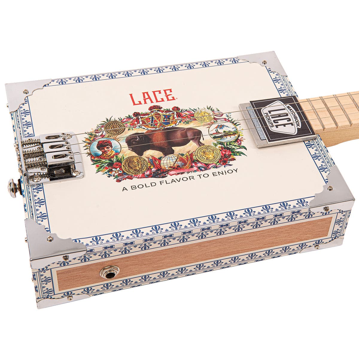 Lace Cigar Box Electric Guitar ~ 3 String ~ Buffalo Bill