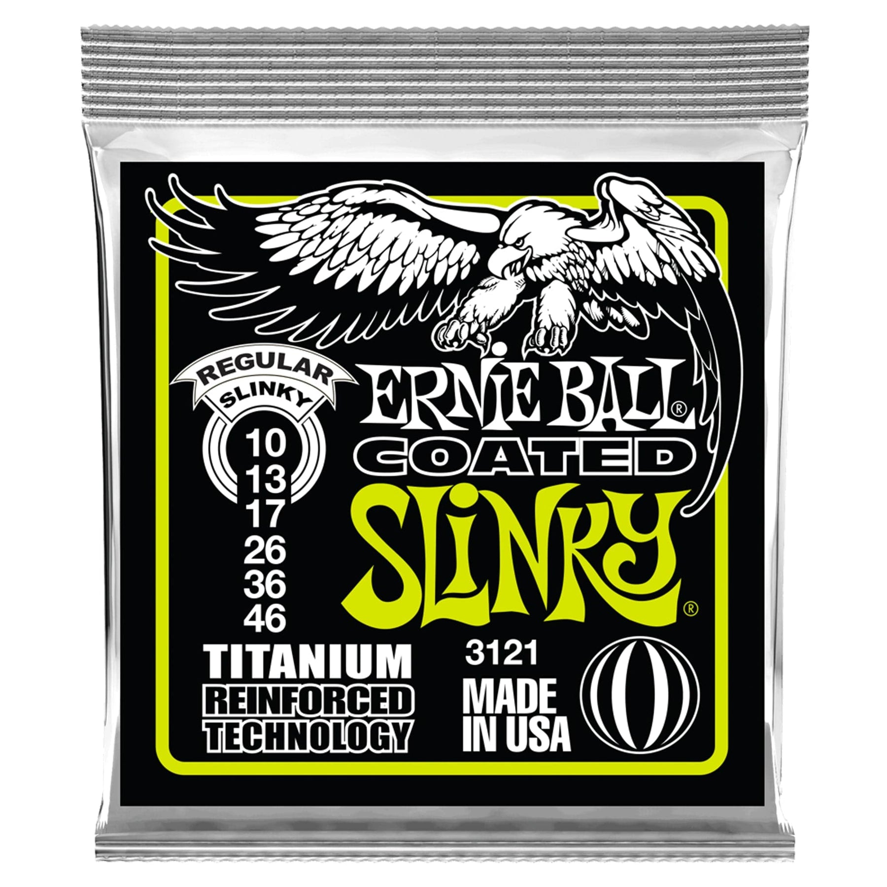 Ernie Ball Coated Regular Slinky Electric Guitar Strings - 10-46