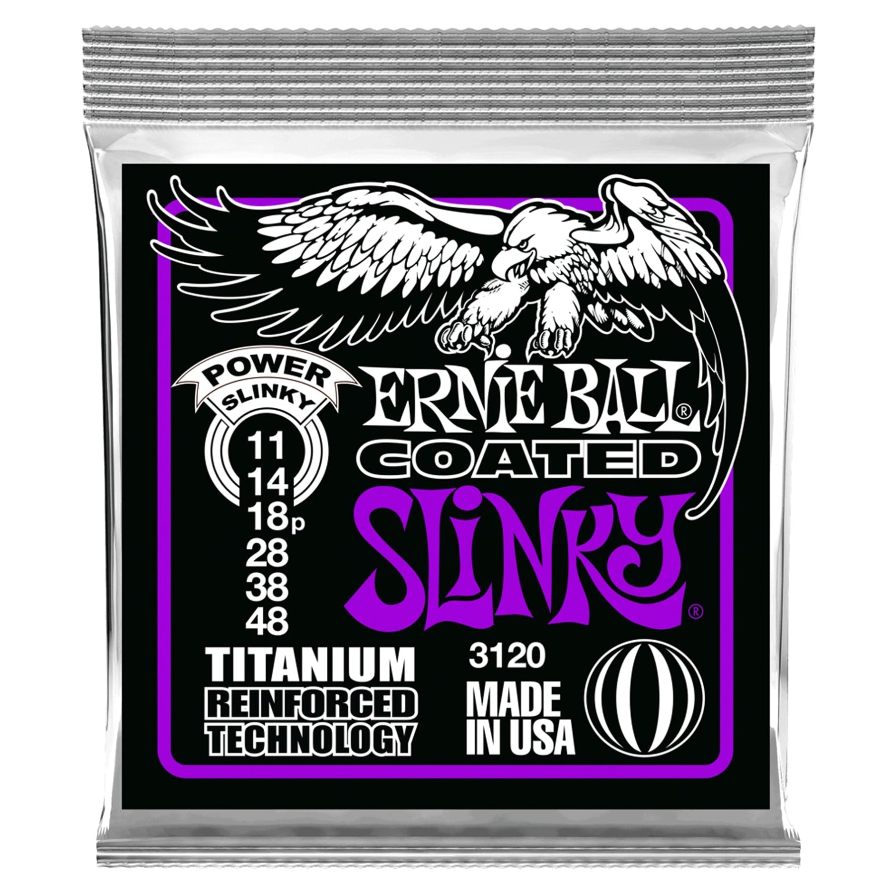 Ernie Ball Coated Power Slinky Electric Guitar Strings - 11-48