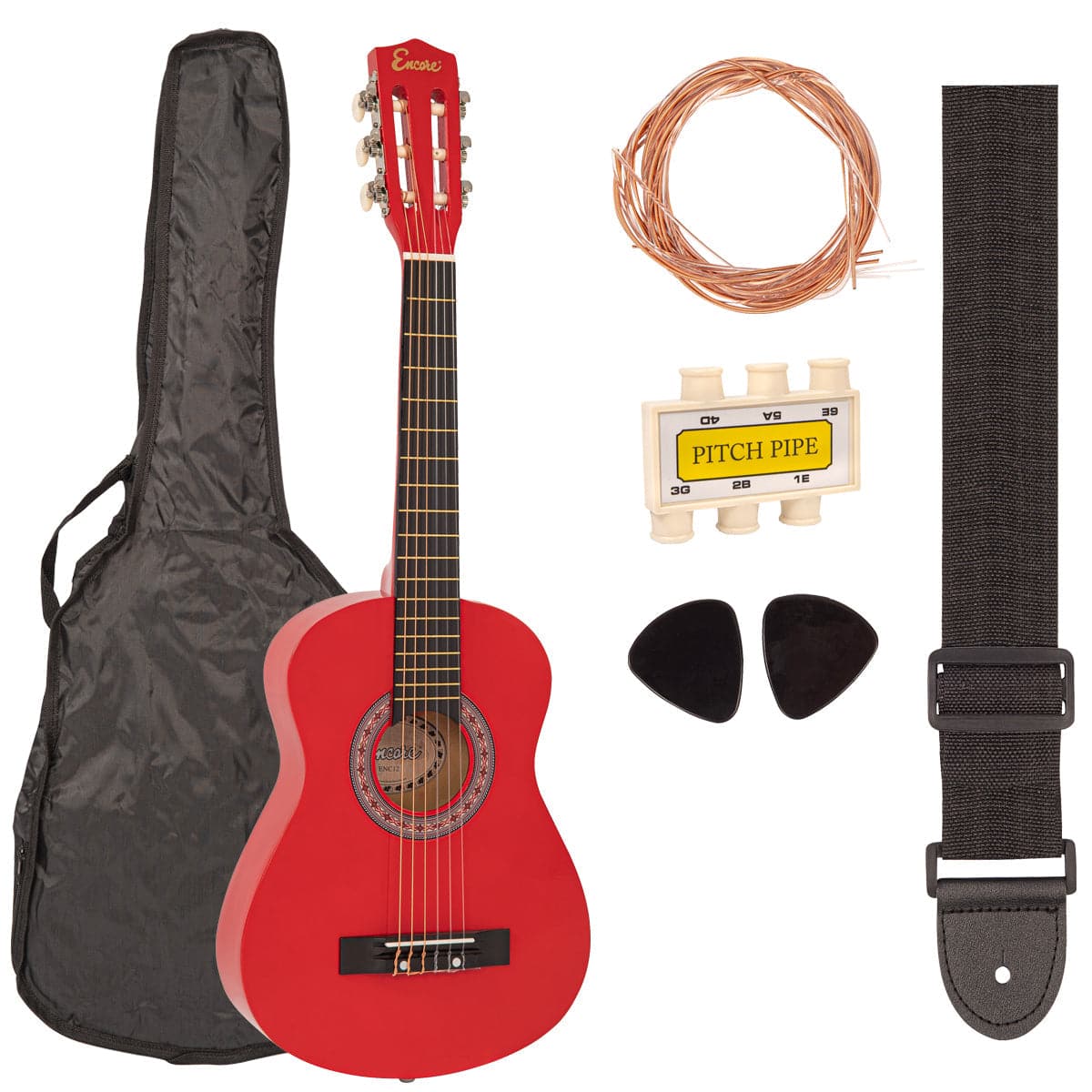 Encore 3/4 Size Classic Guitar Pack ~ Red