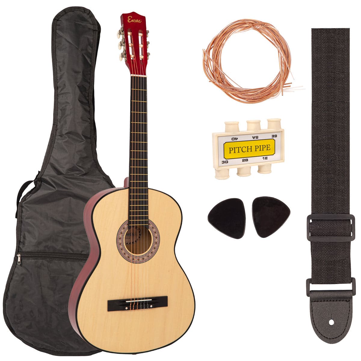 Encore Full Size Classic Guitar Pack ~ Natural