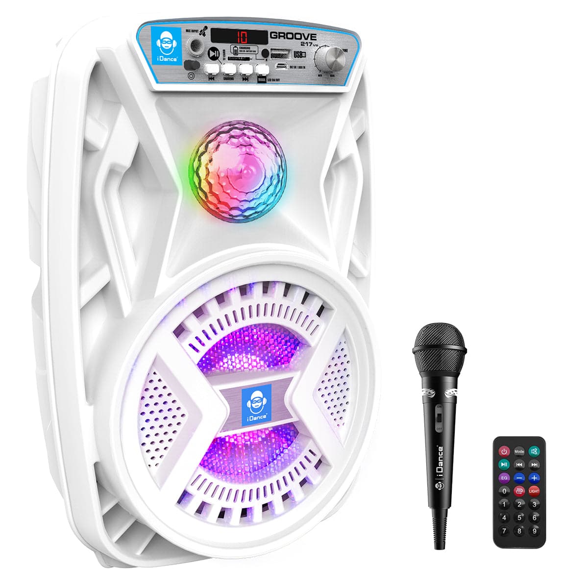 iDance Groove 217 Rechargeable BT Wireless Partybox with Disco Lighting + Karaoke ~ 200W