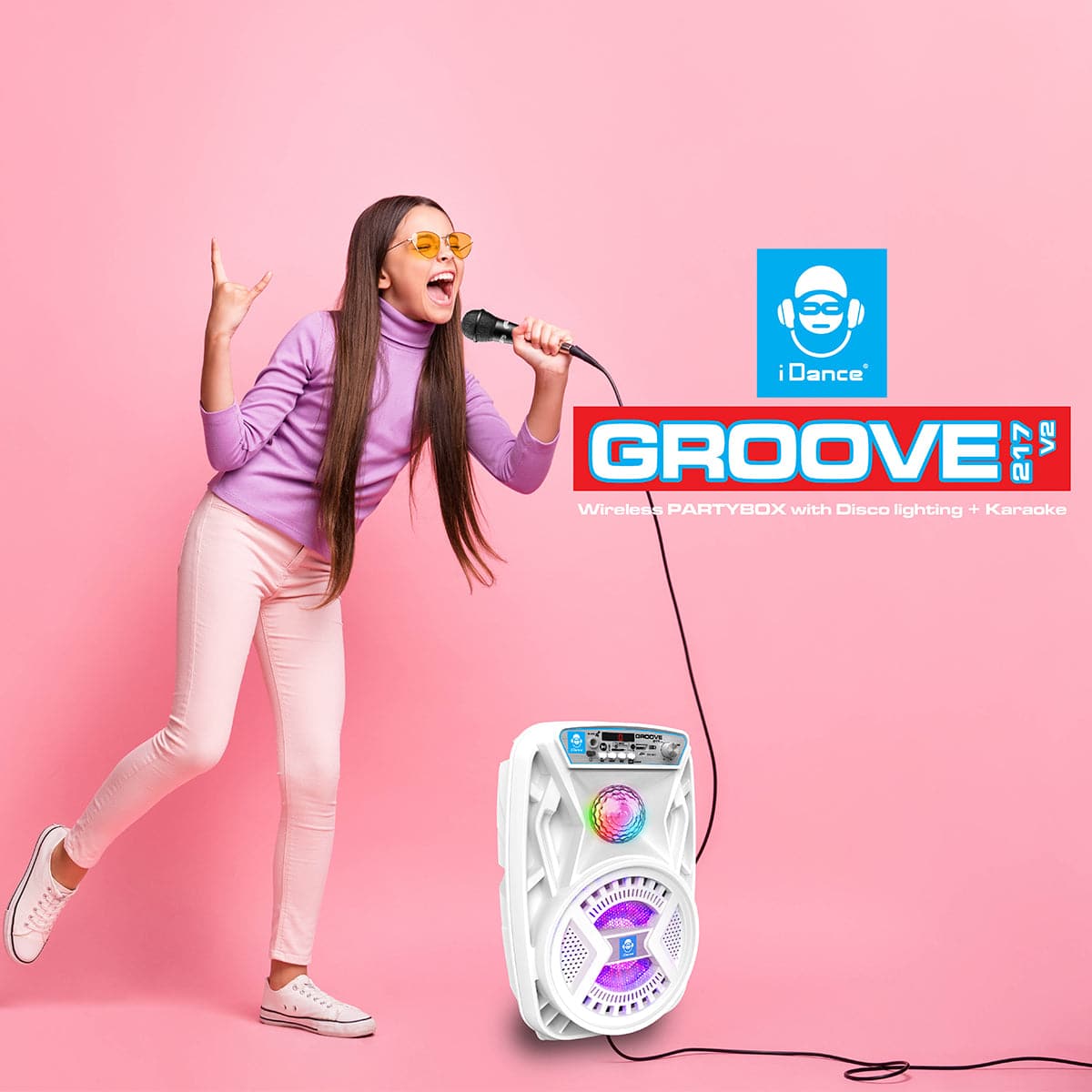 iDance Groove 217 Rechargeable BT Wireless Partybox with Disco Lighting + Karaoke ~ 200W