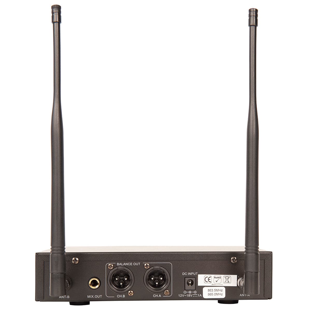 Kam UHF Fixed Twin Channel Professional Wireless Microphone System