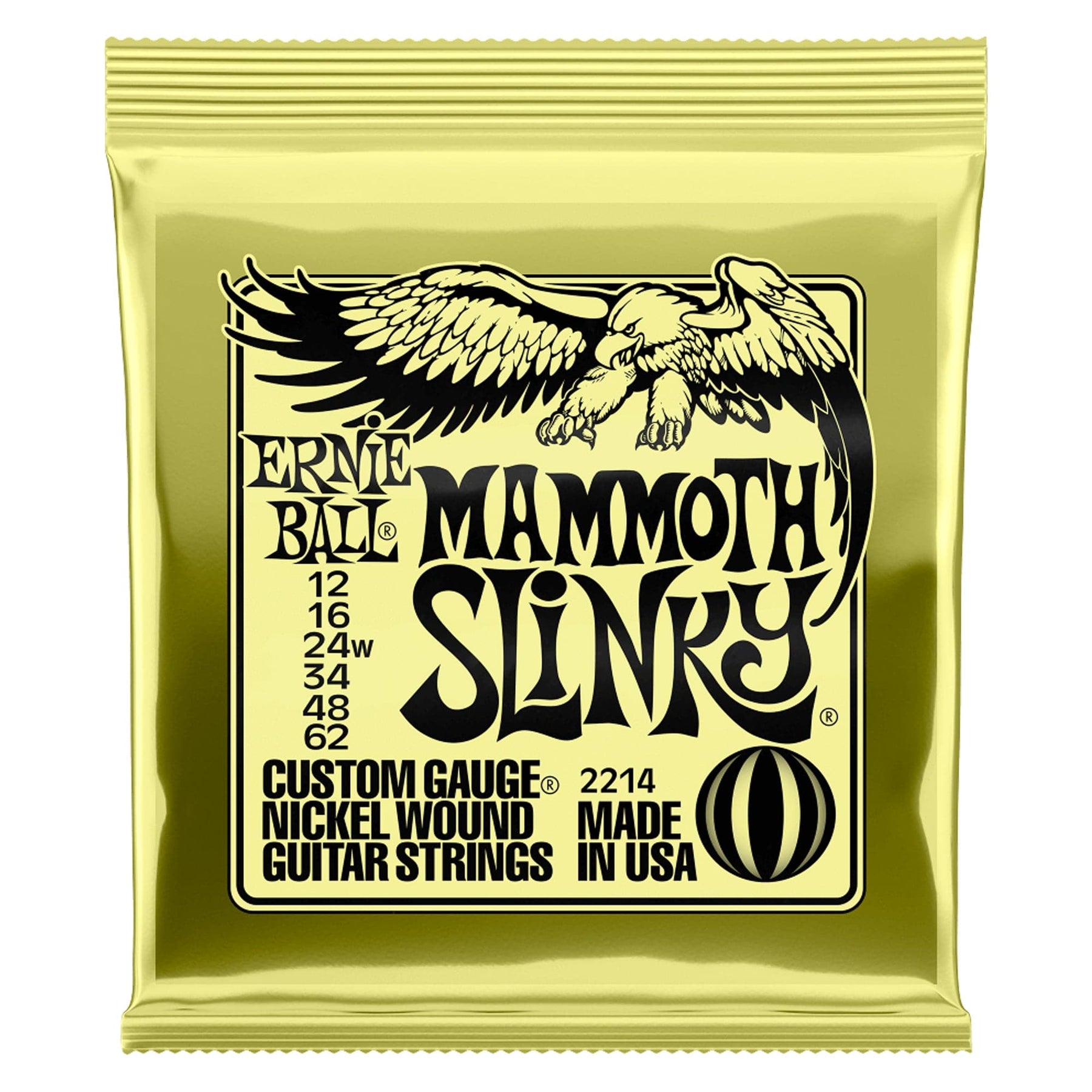 Ernie Ball 2214 Mammoth Slinky Electric Guitar Strings Custom Gauge - 12-62 Wound G