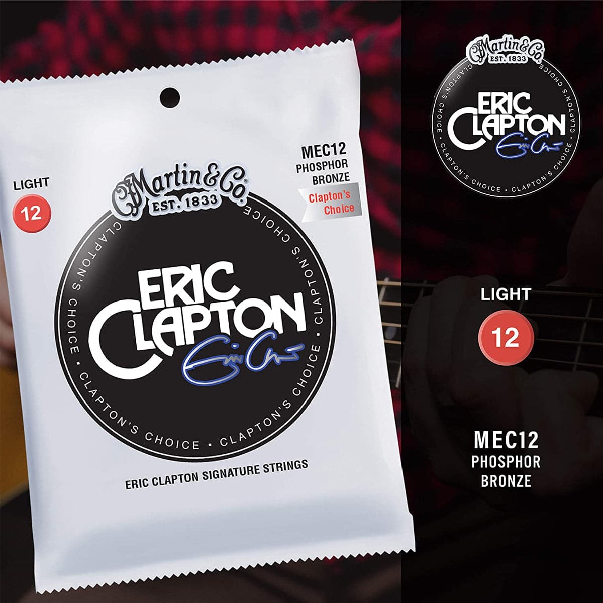 Martin MEC12 Clapton's Choice Eric Clapton Signature Acoustic Strings - 12-54