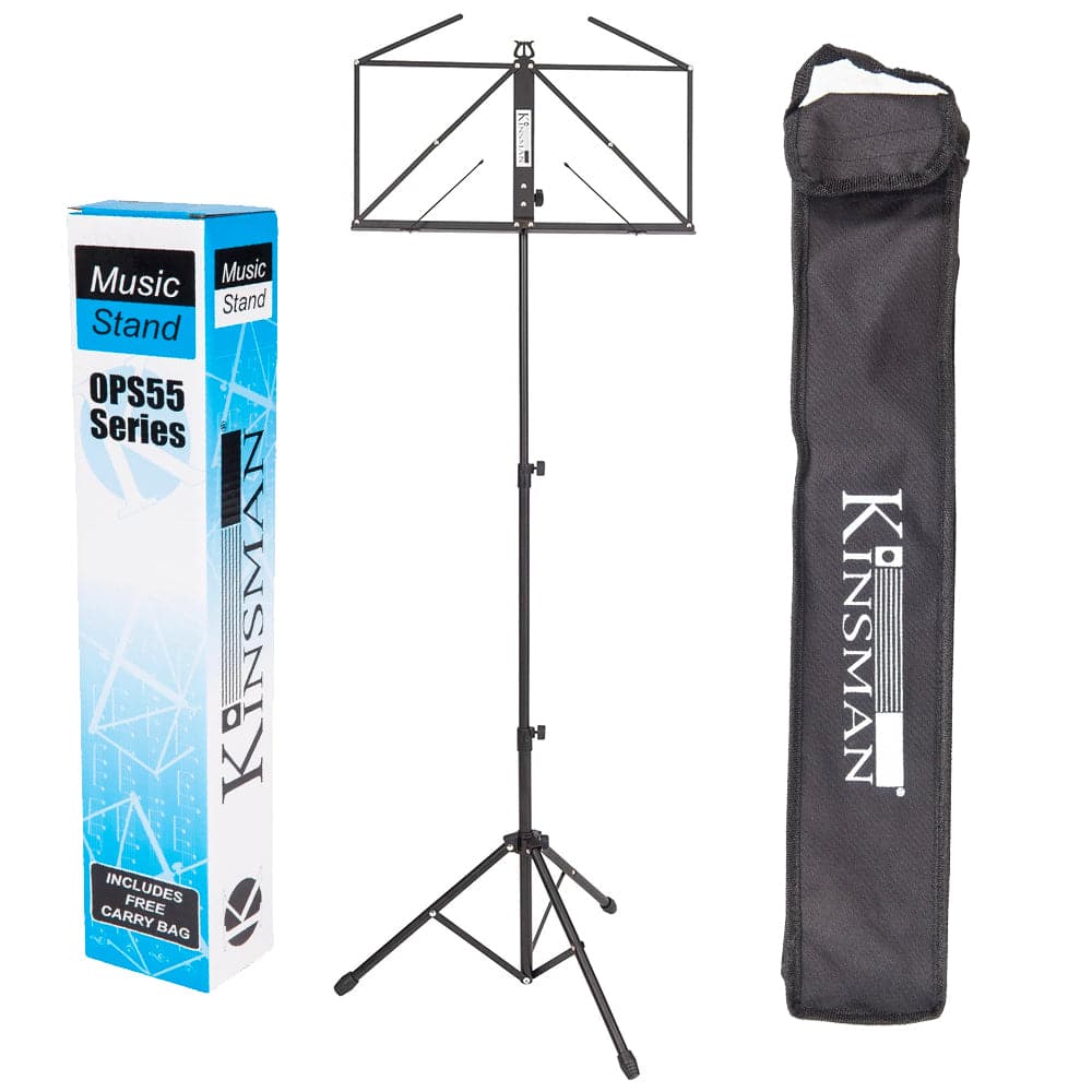Kinsman OPS55BK Deluxe Music Stand and Bag - Black