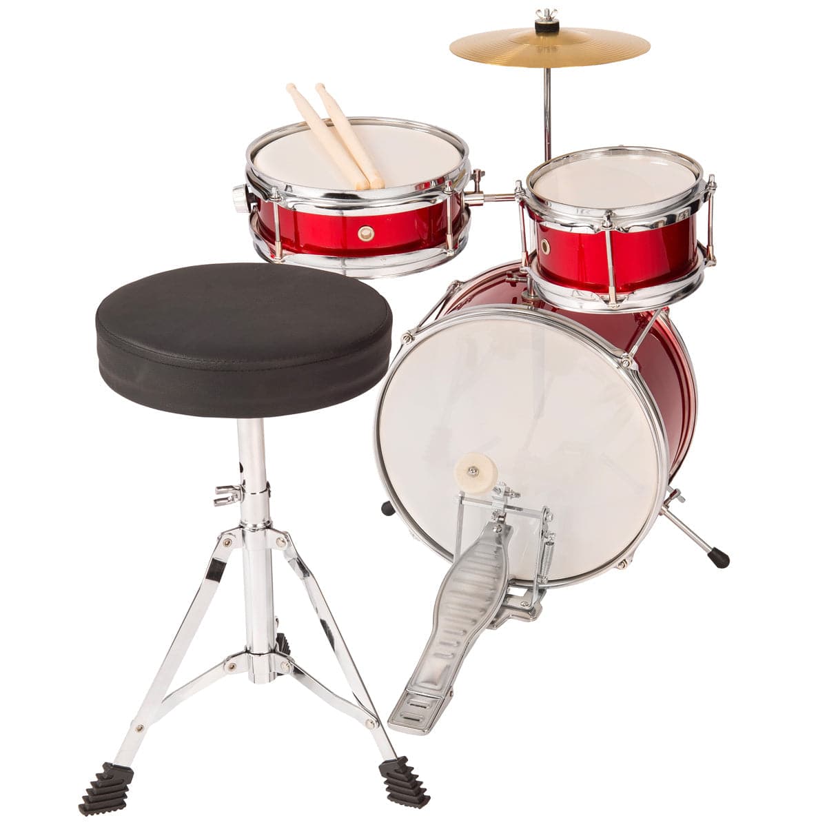 PP Drums Junior 3 Piece Drum Kit ~ Metallic Red