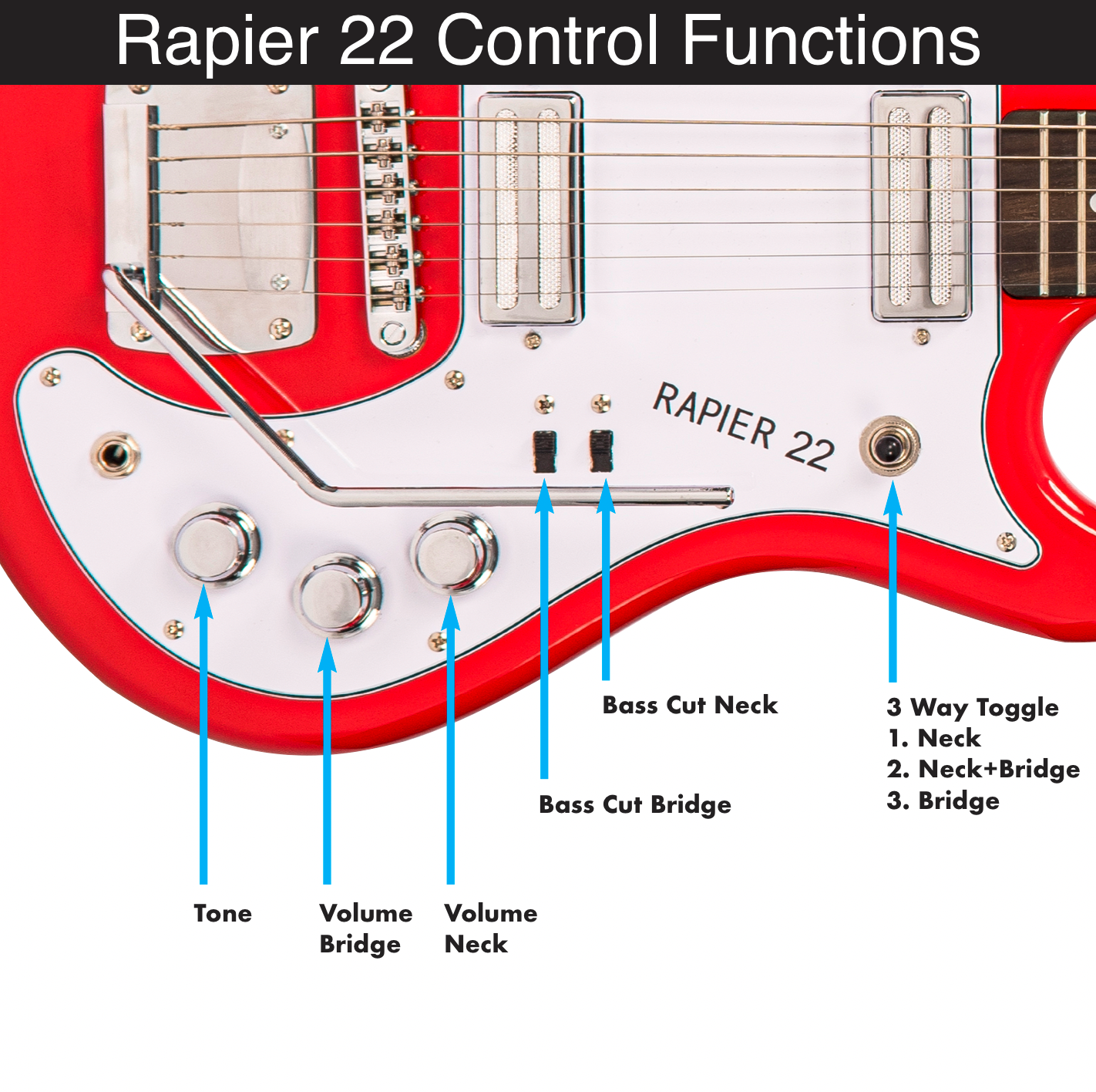 Rapier 22 Electric Guitar ~ Arctic White